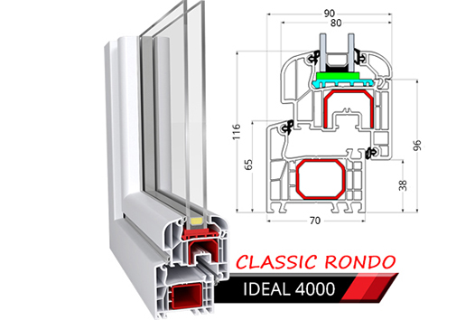 BIAŁE OKNO PCV 1165 x 1135 mm
