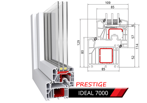 BIAŁE OKNO PCV 1165 x 1135 mm